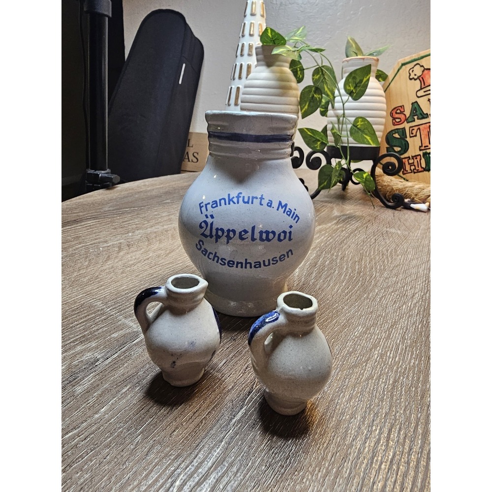 Vintage‎ German Apfelwein Jug Sachsenhausen Stoneware Decor – Restored